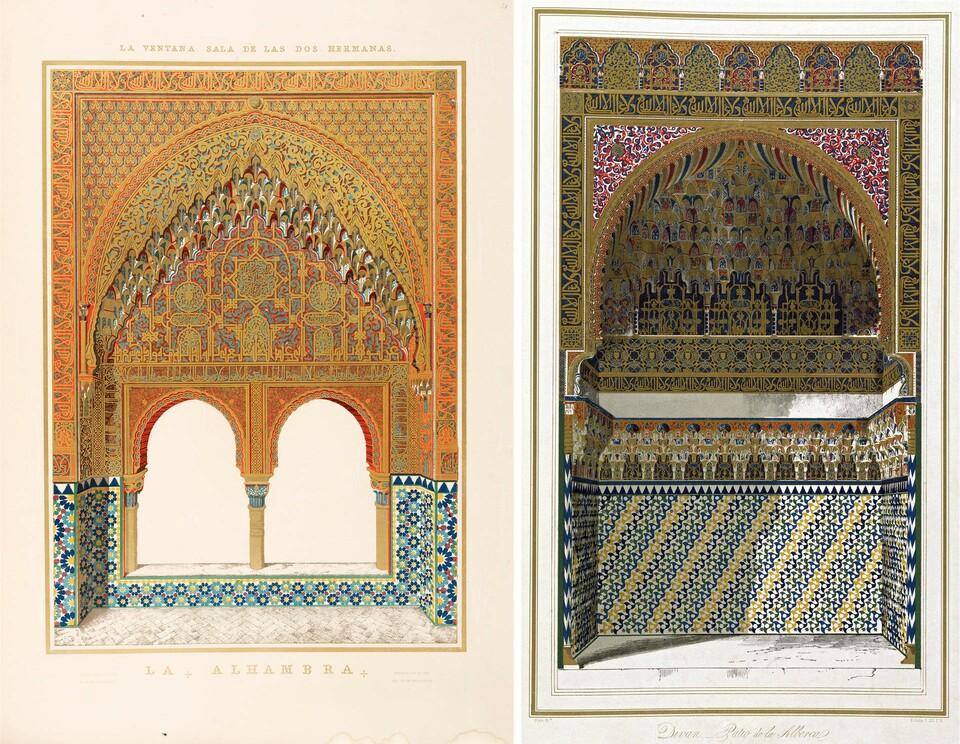 Owen Jones és Jules Goury, Plans, elevations and details from the Alhambra. Forrás Victoria and Albert Museum, vam.ac.uk