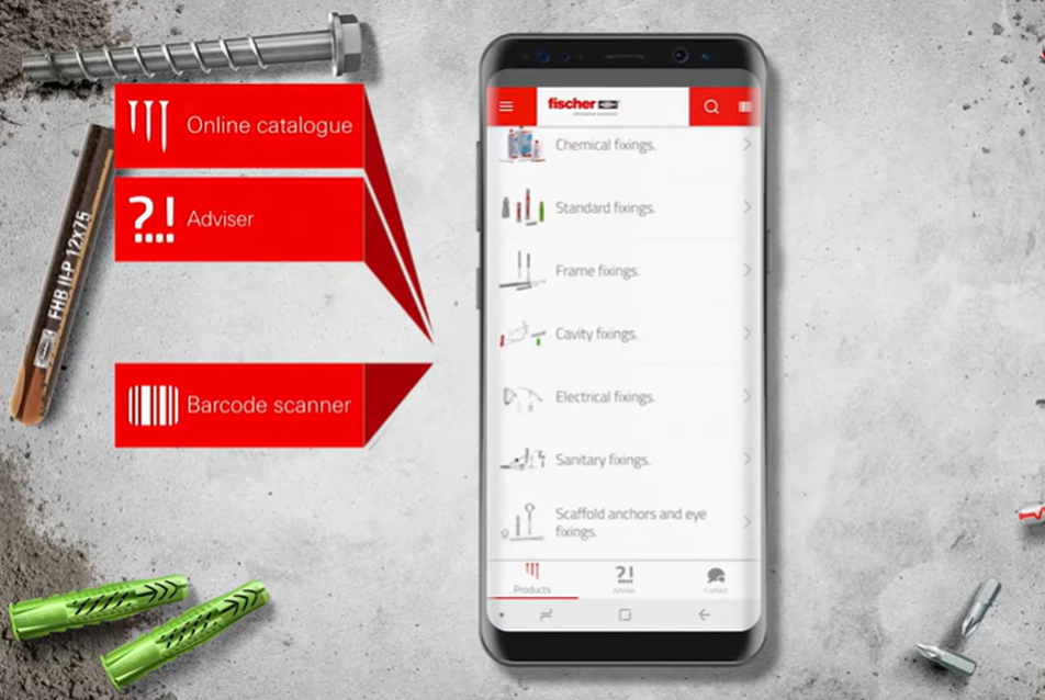 Hordozható tervezési segédlet – fischer Professional App