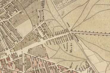 A Baross tér területe egy 1830-as térképen. Forrás: Arcanum