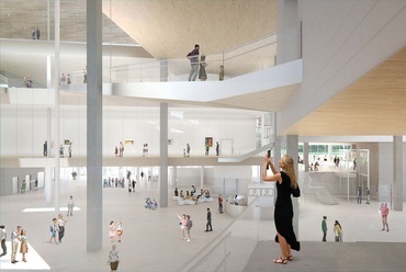 A Nemzeti Galéria új épületének központi fogadótere	