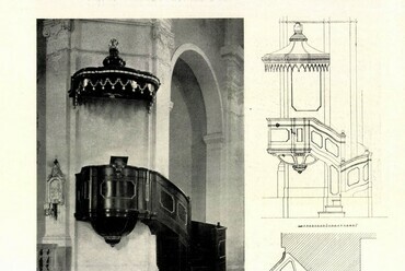 Zalaegerszeg, Jézus Szíve-templom, szószék. Magyar Építőművészet, 1928. 28. évf. 4. szám