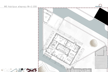 Hárosi alacsony intenzív beépítésű lakóházak – M5 háztípus alaprajz – Terv: Nyárádi Veronika