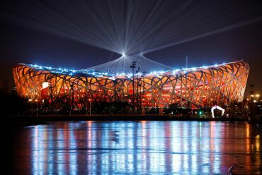 	A pekingi olimpiai stadion. Tervező: Herzog & de Meuron. Fotó: REUTERS/Carlos Garcia Rawlins
