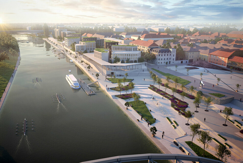 A 3h Építésziroda terve a győri Duna-part hasznosítására