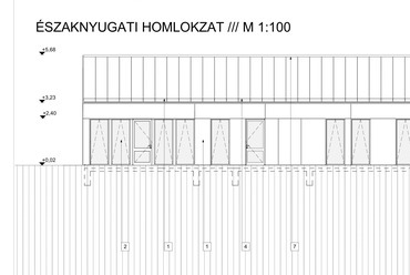 Szob-Nagybörzsönyi erdei vasút háza – Északnyugati homlokzat – Terv: Unger Márk