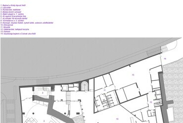 Csónak utcai szint alaprajza: további rajzok és metszetek a mellékletekben érhetőek el, A budai Hatvany-Lónyay villa helyén épült új komplexum, Vezető tervező 2006 és 2021 között: BORD Építész Stúdió 