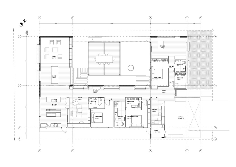 Fehér ház a Cotter Avenue-n – Alaprajz – Építész: Team Green Architects