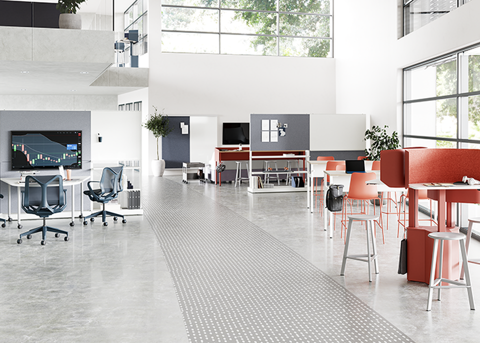 A Herman Miller OE1 Workspace Collection vonzó helyszíneket teremt a munkához és tanuláshoz. Forrás: Europa Design