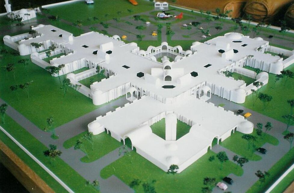 A Madinat Zayed-i közkórház tervezésére kiírt nemzetközi pályázatra beadott terv, Forrás: KÖZTI Zrt.