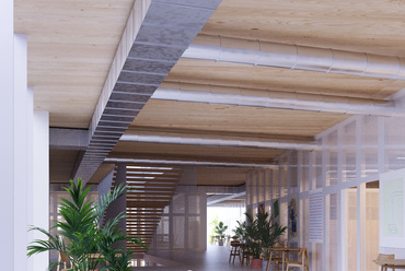 Közösségi tér – Belgrád – Iparművészeti Kar új épülete – építész stúdió	