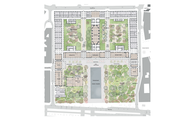 A CAN Architects és az Újirány közös pályaműve a Városháza Park térépítészeti tervpályázatán