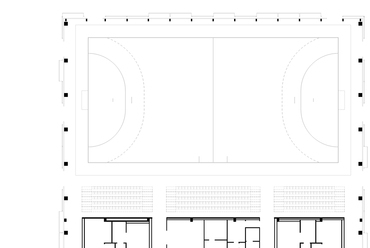 Hatvani multifunkcionális sport -és rendezvénycsarnok – Földszinti alaprajz – Tervező: Napur Architect