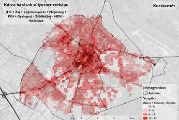 Káros hatások súlyozott térképe