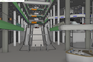 A MOL Campus BIM modellje, belső tér. Forrás: Market Építő Zrt.