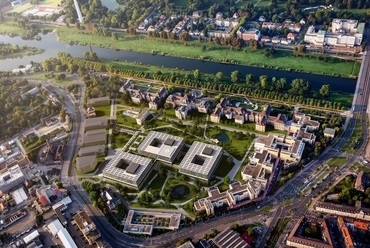Mannheim új egyetemi klinikájának tervpályázata, a Healing Spaces pályaműve