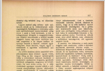 Magyar Építészeti Mesteriskola. Budapesti Építészeti Szemle, 1903 (12. évf.) 24. füzet, 325–327.