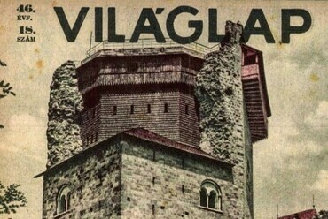 A Lux által tervezett fakonstrukciós megoldás a visegrádi Salamon-toronynál, 1932-ben, Forrás: Világlap, 1932/18.sz.