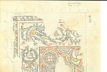 Lux Kálmán: Szombathely, romkert, padlómozaik, 1939. Tervtár, ltsz. R 3110