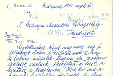 "Egy asszony a sok közül", levél egy ismeretlen tabáni asszonytól. 1965. szeptember 6. Tudományos Irattár, OMF I. sorozat 1965/93/6