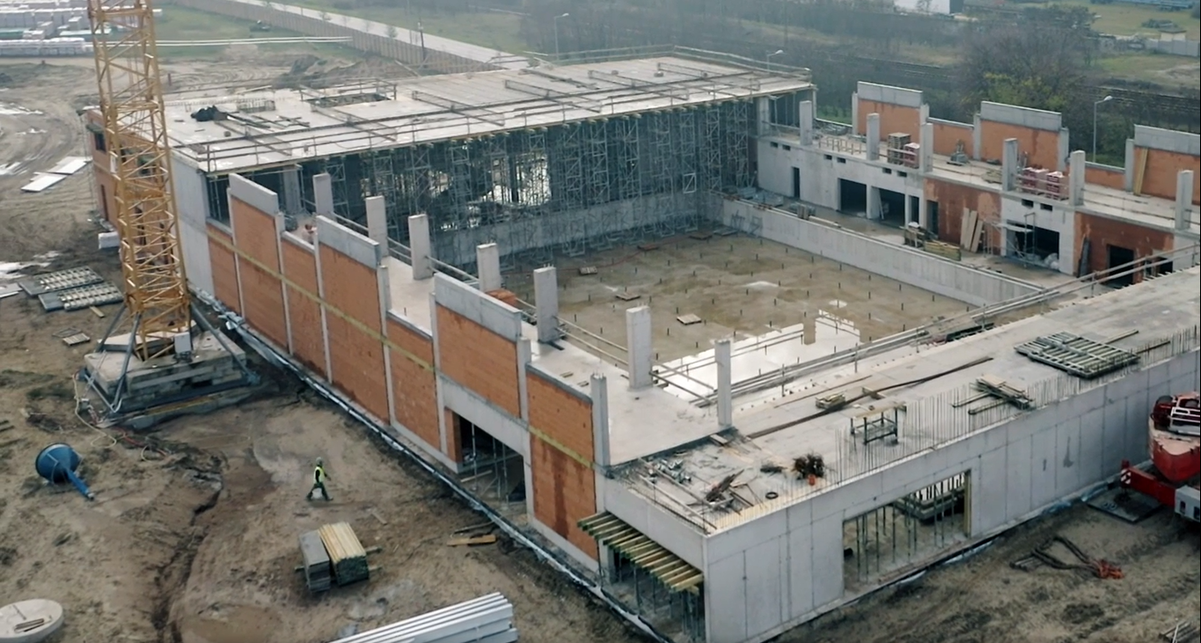 Az építkezés a magasból. Forrás: Sipos Dávid - Dunakeszi alpolgármestere Facebook	