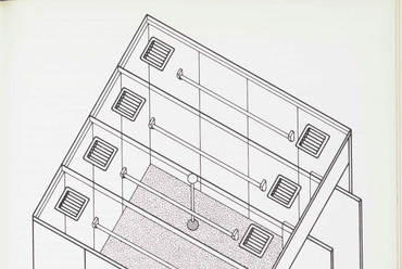 Az Archizoom hanginstallációjának rajza a MoMA katalógusából – Emilio Ambasz (ed.), Italy: The New Domestic Landscape – Achievements and Problems of Italian Design, The Museum of Modern Art (New York) 1972, p. 233.