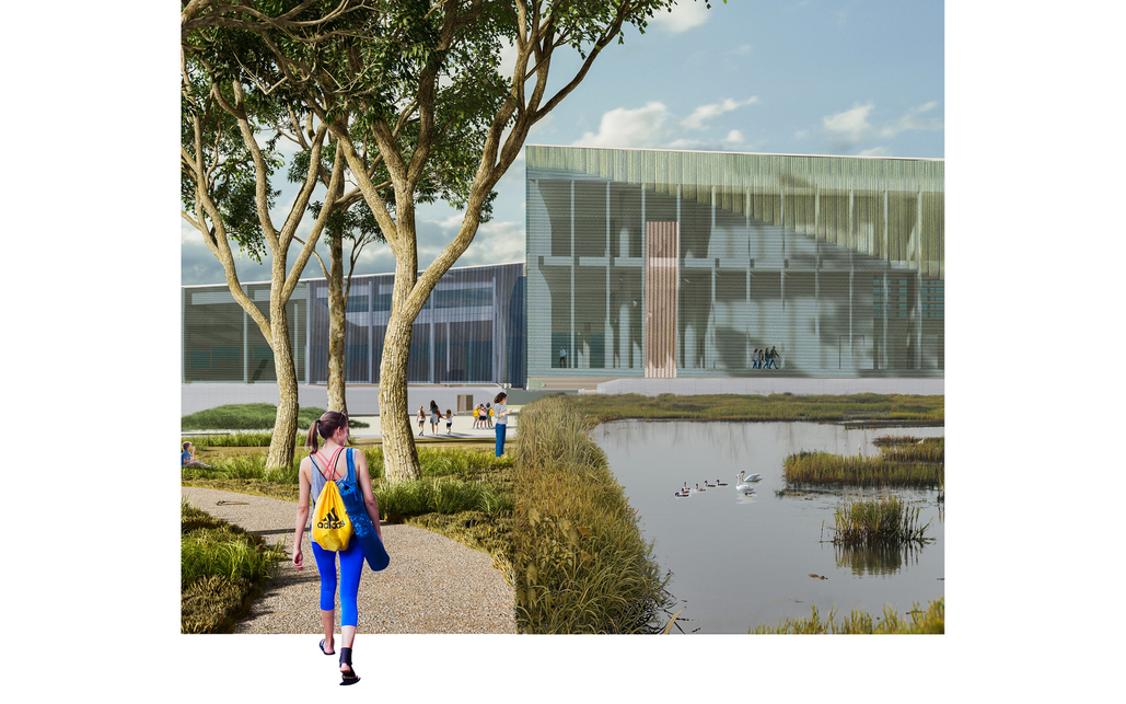 A pécsi aquapark tervpályázat megosztott harmadik díjas terve, CAN Architects, 2022.