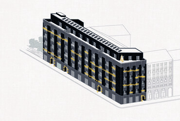 Cohousing, Budapest VIII.kerület – Axonometria – Terv: Balogh Eszter