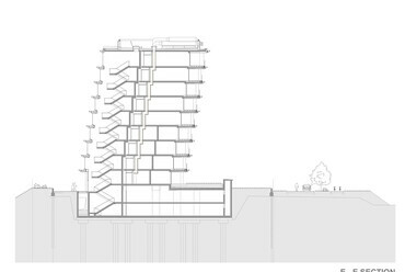 E-E metszet - T2.a Építésziroda: Danubio lakóépület.