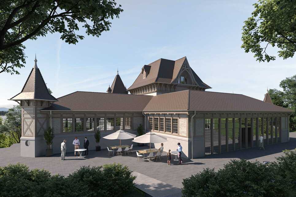 Millenniumi Pavilon, bejárat, látványterv. A Millenniumi Pavilon Közhasznú Alapítvány jóvoltából.