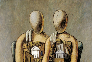 Giorgio de Chirico: The Archeologists, 1927. Forrás: arthistoryproject.com és Dimitris Pikionis: Attika sorozat, 1940-1950. Forrás: Papandreou, Nick: The Magical Path to the Acropolis. Athens: Melissa Publishing House, 2016.