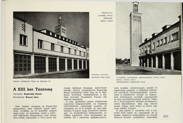 A Kopeczky Raoul tervezte XIII. kerületi Tűzőrség. Forrás: Tér és forma, 1941/11. 193. o. (ADT Arcanum)