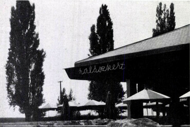 Balatonfüred, halászkert étterem. Forrás: Magyar Építőművészet 15 (1966) 1, 38-41.
