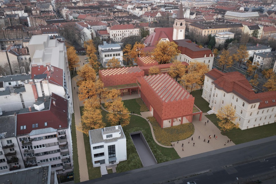 Karlovecz Ádám, Nagy Júlia, Novák-Mester Petra és Suri Bálint megvételt nyert pályaműve a Magyar Építészeti Központ és Múzeum pályázatán