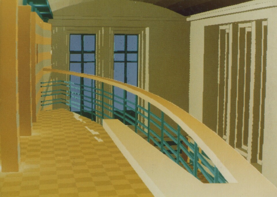 BME Oktatói Klub, Balázs Mihály, Somogyi-Soma Katalin, 1991. Számítógépes látványkép: Mestyanek András, Kása Miklós, 1990