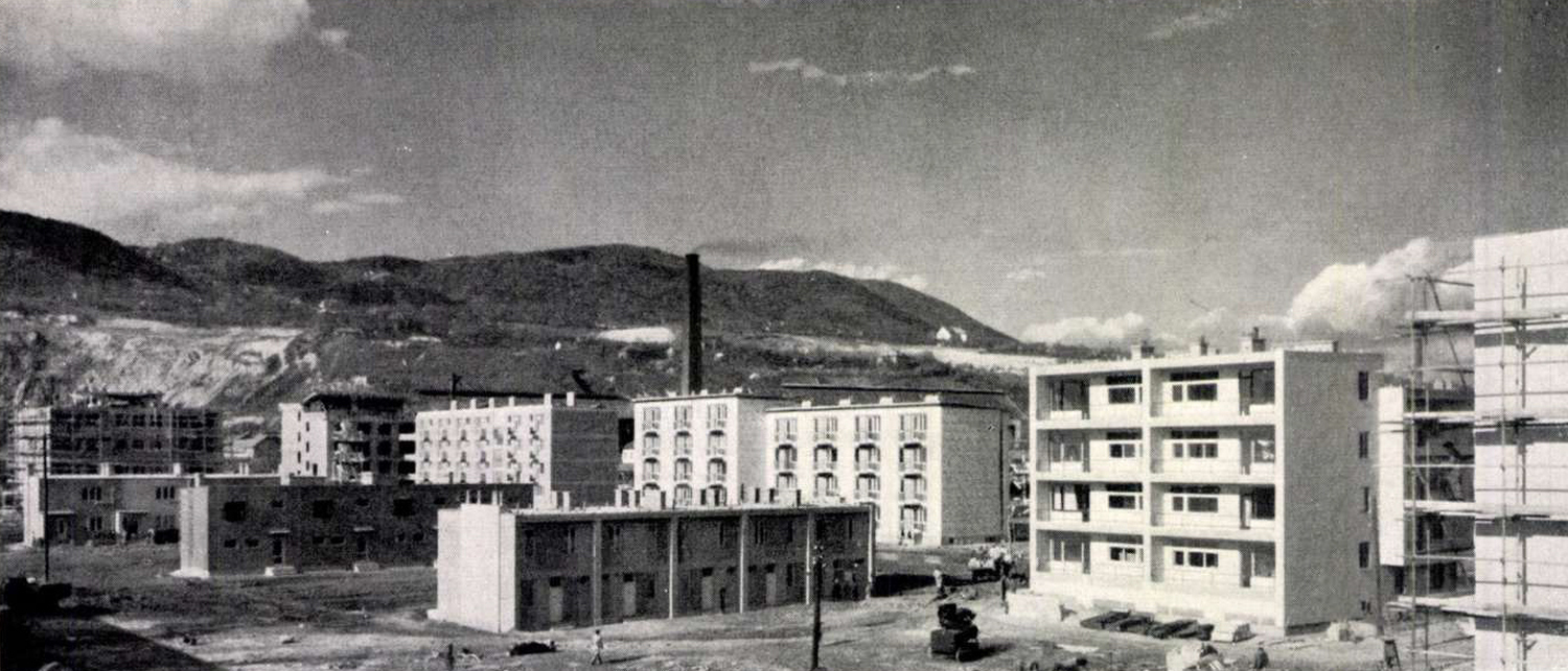 Az épülő Óbudai Kísérleti Lakótelep (forrás: Magyar Építőművészet, 1961/10. évfolyam, 1-6. szám)