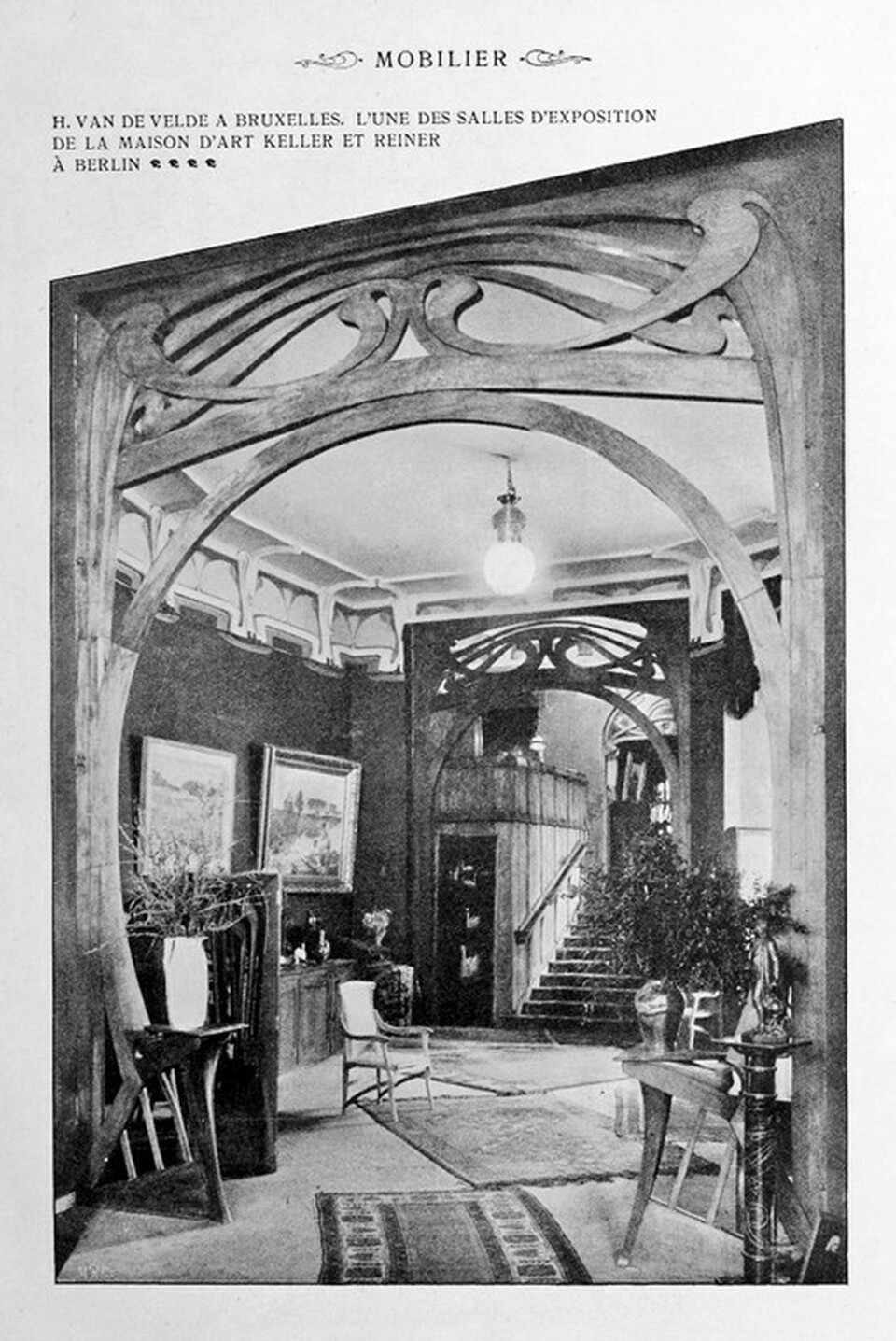 Henry van de Velde: Art Nouveau bemutatóterem, 1898. Forrás: ArtNouveauDeco
