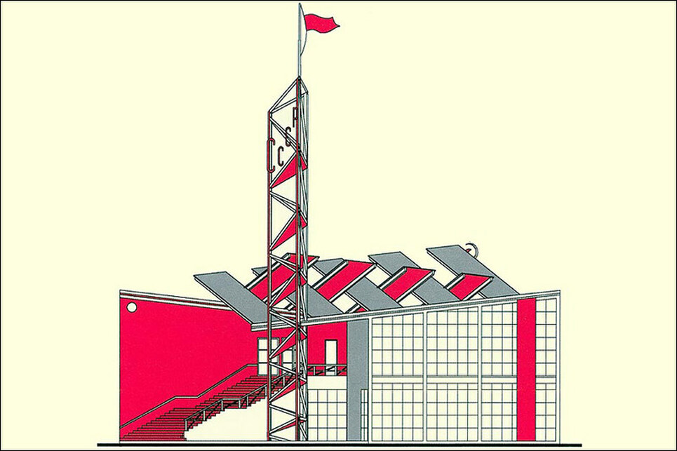 Konstantin Melnyikov: A szovjet pavilon terve, VHUTEMAS, Modern Alkalmazott Művészeti Világkiállítás, 1925, Párizs