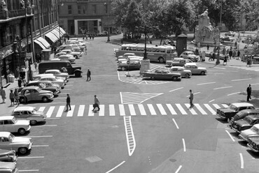 Vörösmarty tér, 1965. Forrás: Fortepan / FŐMTERV
