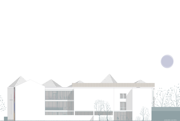 Homlokzat. Váci Mihály Katolikus Általános Iskola pályázata, lakműhely. 2024.
