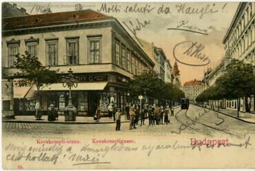 A Gyarmathy-ház egy századfordulós képeslapon. Forrás: FSZEK Budapest Gyűjtemény
