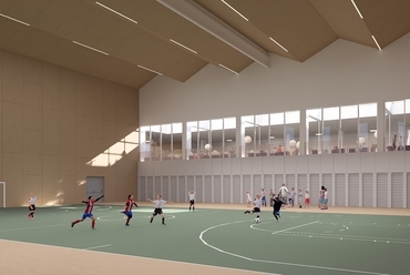 Belső látvány. Váci Mihály Katolikus Általános Iskola pályázata, lakműhely. 2024.
