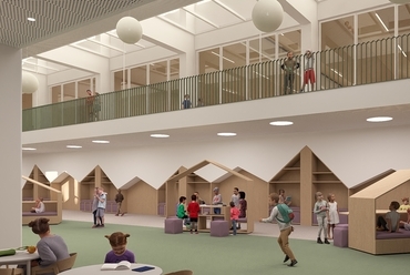 Belső látvány. Váci Mihály Katolikus Általános Iskola pályázata, lakműhely. 2024.
