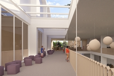 Belső látvány. Váci Mihály Katolikus Általános Iskola pályázata, lakműhely. 2024.
