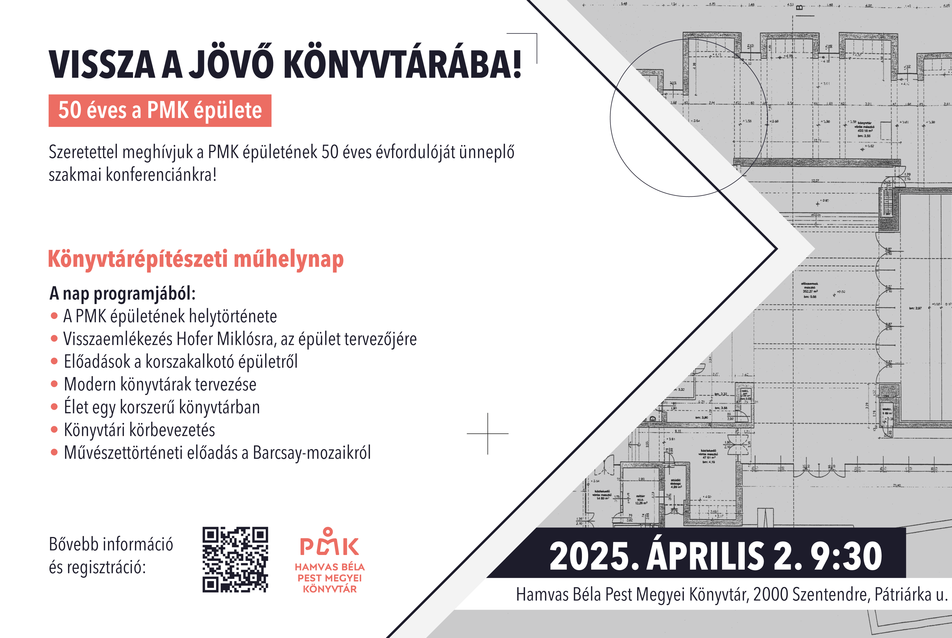 Vissza a jövő könyvtárába! – 50 éves a PMK épülete – Könyvtárépítészeti műhelynap