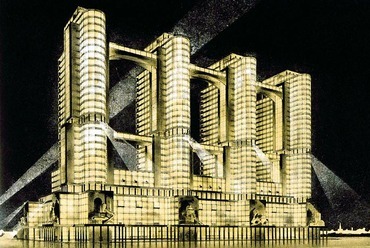  Leonid Vesnin (1880–1933) és Viktor Vesnin (1882–1950) Tervvariáns a Narkomtiazhprom (Nehézipari Dolgozók Tanácsa) központjának (1934)
