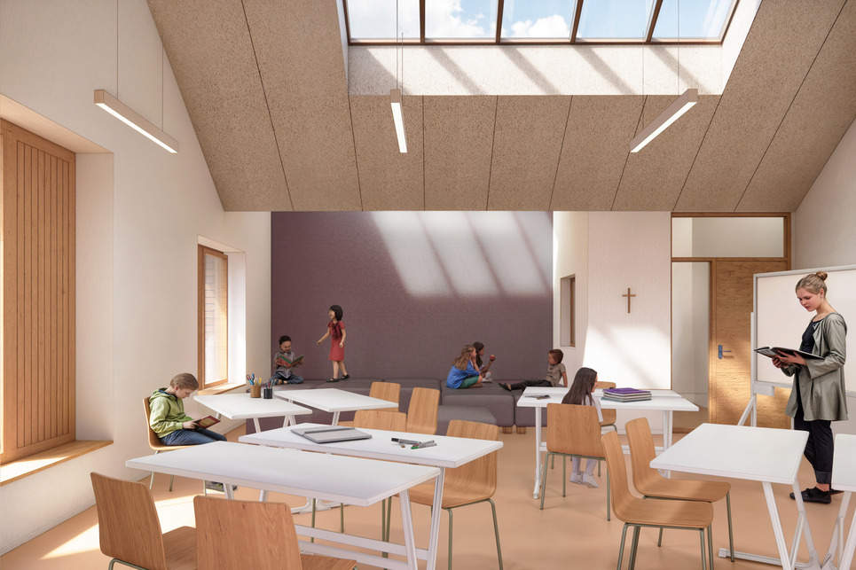 Tanterem. Több udvar, kevesebb ház! – A CAN Architects terve. Render: Tóth Sándor
