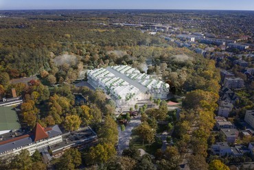 A Bánáti + Hartvig Építész Iroda terve a Debrecenbe költöző Természettudományi Múzeum új épületére
