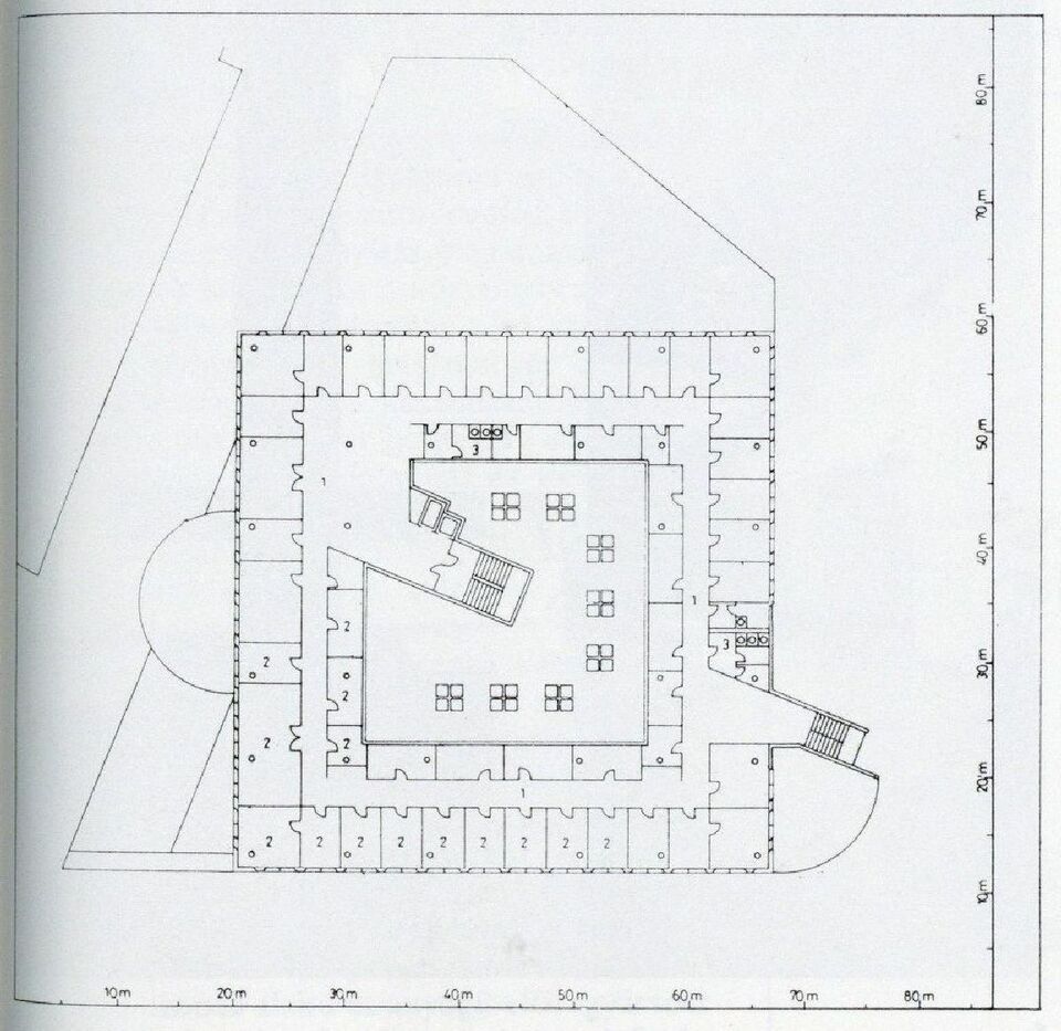 Általános emeleti alaprajz. Forrás: MÉ 1986
