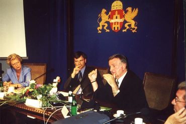 balról: Petra Roth, Demszky Gábor, Pierre Bourque és Győrffy Miklós
