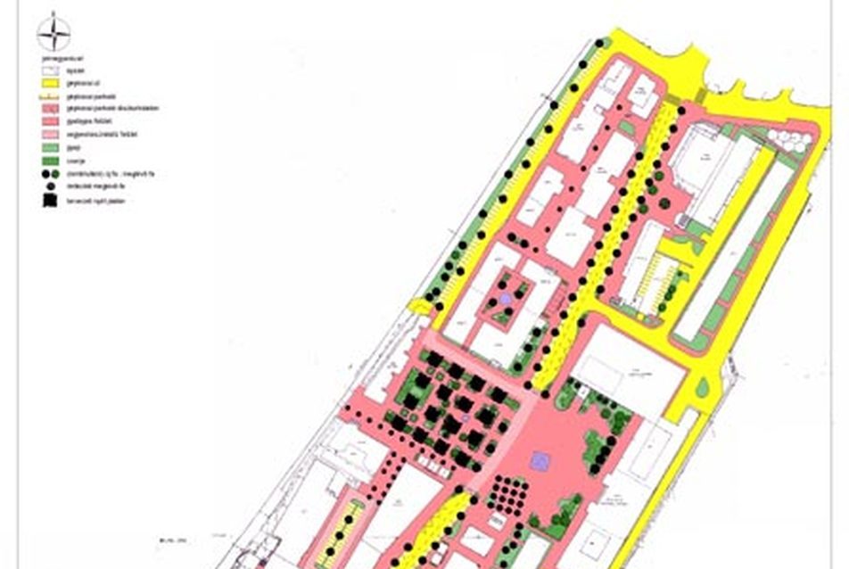 Salgótarján Főterének építészeti-kertészeti kialakítása tervpályázat, 2001